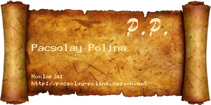 Pacsolay Polina névjegykártya